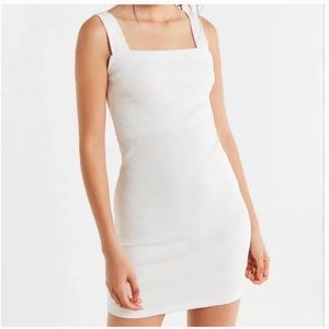 Urban Outfitters Textured White Square Neck Mini Dress Size Small